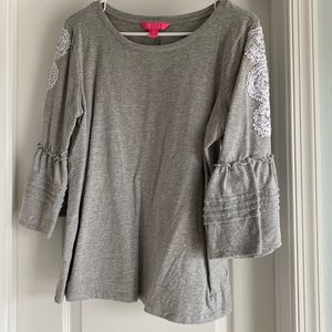 EUC Lilly Pulitzer Fatima Top w/ Embellished Arm Details
